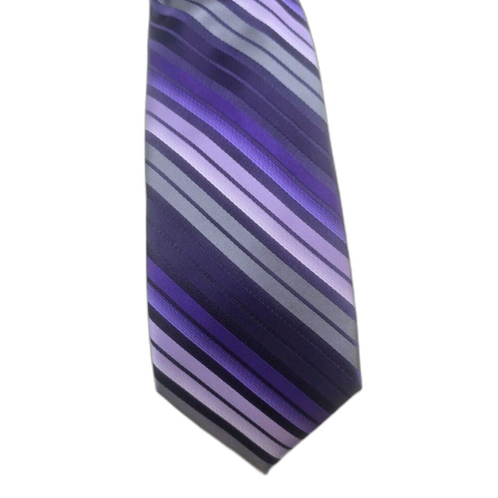 David Taylor Collection Necktie Purple Striped Dressy Formal Tie 60" NEW